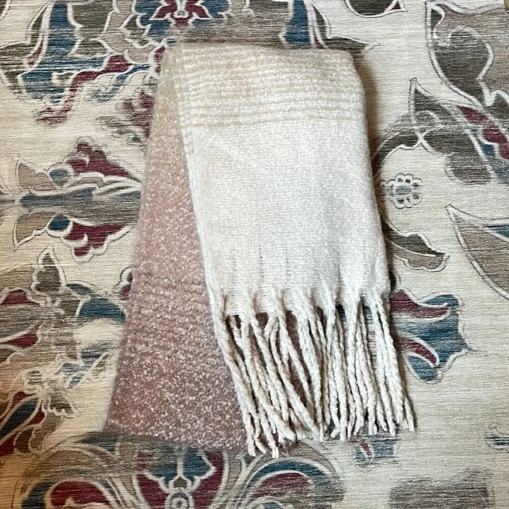 Mer Sea Ombré Pink Beige Cream Wrap Scarf NWOT